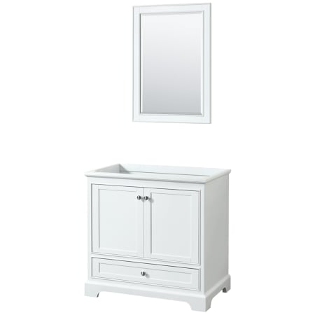 A large image of the Wyndham Collection WCS202036SCXSXXM24 White / Polished Chrome Hardware
