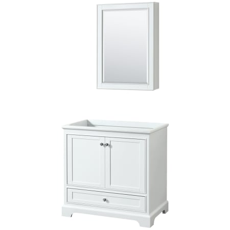 A large image of the Wyndham Collection WCS202036SCXSXXMED White / Polished Chrome Hardware