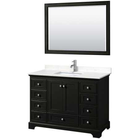 A large image of the Wyndham Collection WCS202048S-VCA-M46 Dark Espresso / Carrara Cultured Marble Top / Polished Chrome Hardware
