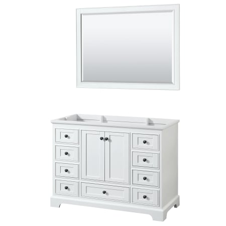 A large image of the Wyndham Collection WCS202048SCXSXXM46 White / Matte Black Hardware