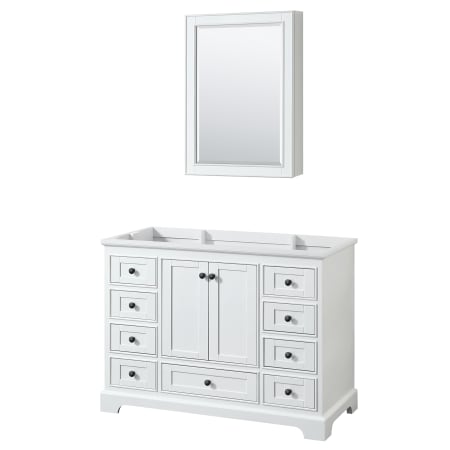 A large image of the Wyndham Collection WCS202048SCXSXXMED White / Matte Black Hardware