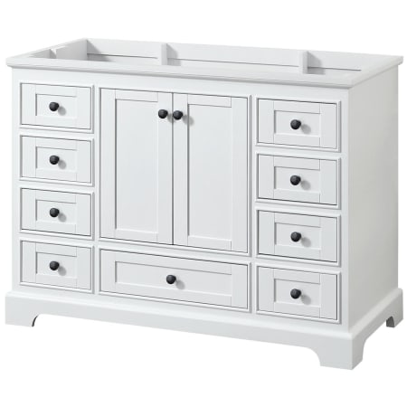 A large image of the Wyndham Collection WCS202048SCXSXXMXX White / Matte Black Hardware