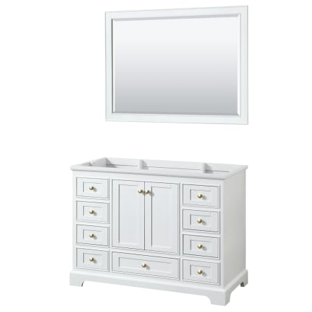A large image of the Wyndham Collection WCS202048SCXSXXM46 White / Brushed Gold Hardware
