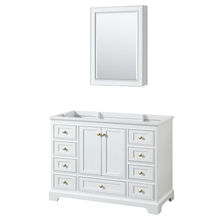 A large image of the Wyndham Collection WCS202048SCXSXXMED White / Brushed Gold Hardware