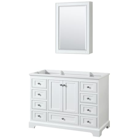 A large image of the Wyndham Collection WCS202048SCXSXXMED White / Polished Chrome Hardware