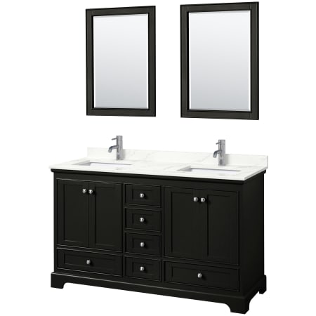 A large image of the Wyndham Collection WCS202060D-QTZ-UNSM24 Dark Espresso / Giotto Quartz Top / Polished Chrome Hardware