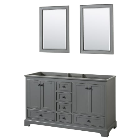 A large image of the Wyndham Collection WCS202060DCXSXXM24 Dark Gray / Matte Black Hardware