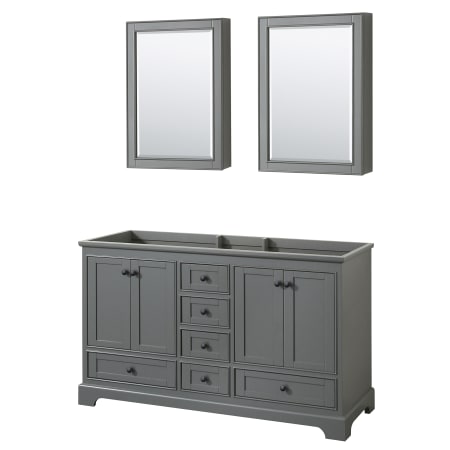 A large image of the Wyndham Collection WCS202060DCXSXXMED Dark Gray / Matte Black Hardware