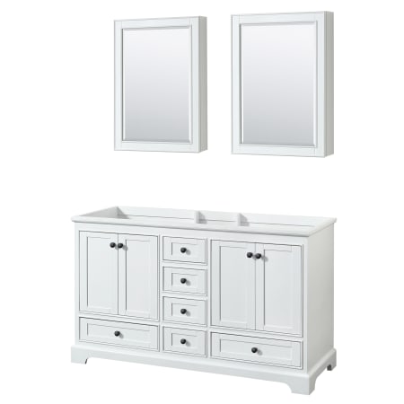 A large image of the Wyndham Collection WCS202060DCXSXXMED White / Matte Black Hardware