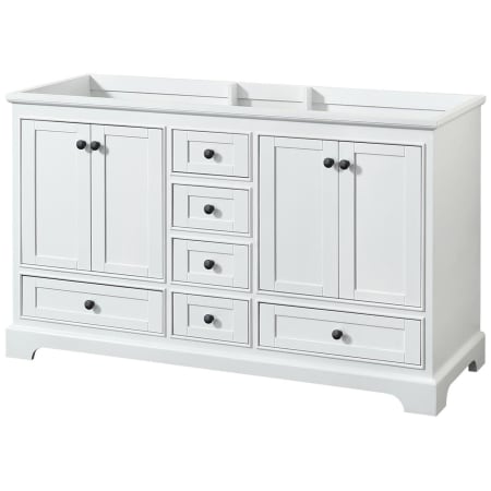 A large image of the Wyndham Collection WCS202060DCXSXXMXX White / Matte Black Hardware