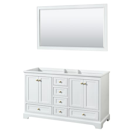 A large image of the Wyndham Collection WCS202060DCXSXXM58 White / Brushed Gold Hardware