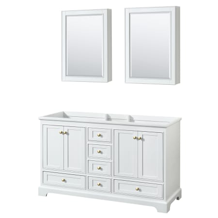 A large image of the Wyndham Collection WCS202060DCXSXXMED White / Brushed Gold Hardware