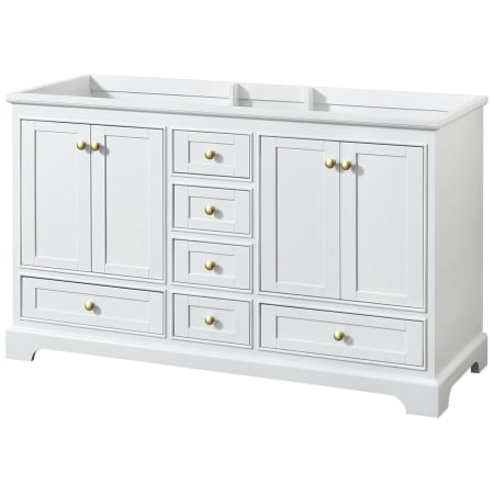 A large image of the Wyndham Collection WCS202060DCXSXXMXX White / Brushed Gold Hardware