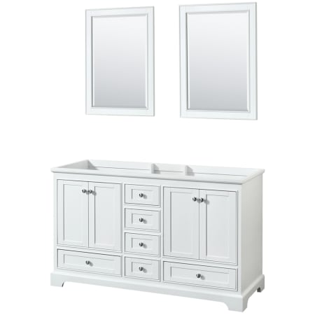 A large image of the Wyndham Collection WCS202060DCXSXXM24 White / Polished Chrome Hardware