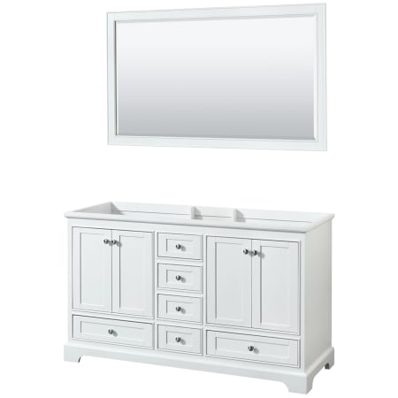 A large image of the Wyndham Collection WCS202060DCXSXXM58 White / Polished Chrome Hardware