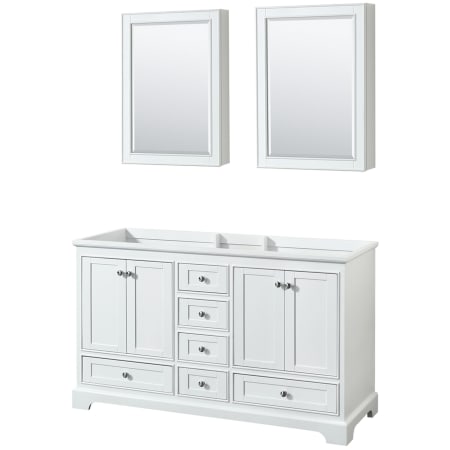 A large image of the Wyndham Collection WCS202060DCXSXXMED White / Polished Chrome Hardware