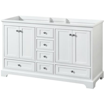 A large image of the Wyndham Collection WCS202060DCXSXXMXX White / Polished Chrome Hardware