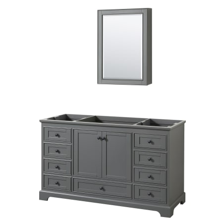 A large image of the Wyndham Collection WCS202060SCXSXXMED Dark Gray / Matte Black Hardware