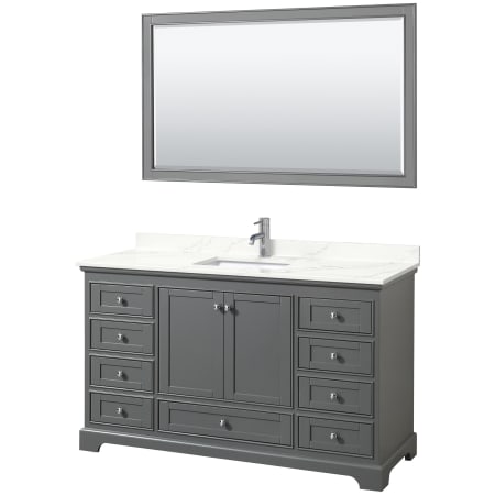 A large image of the Wyndham Collection WCS202060S-QTZ-UNSM58 Dark Gray / Giotto Quartz Top / Polished Chrome Hardware