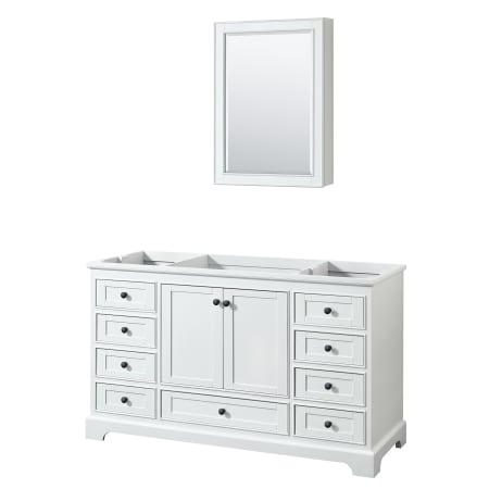 A large image of the Wyndham Collection WCS202060SCXSXXMED White / Matte Black Hardware