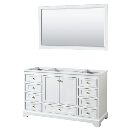 A large image of the Wyndham Collection WCS202060SCXSXXM58 White / Brushed Gold Hardware