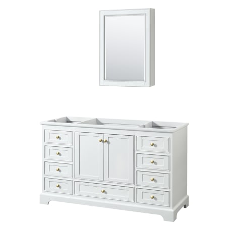 A large image of the Wyndham Collection WCS202060SCXSXXMED White / Brushed Gold Hardware