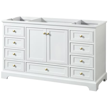 A large image of the Wyndham Collection WCS202060SCXSXXMXX White / Brushed Gold Hardware