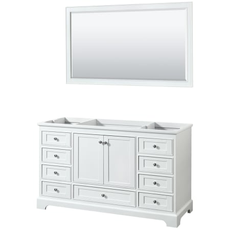 A large image of the Wyndham Collection WCS202060SCXSXXM58 White / Polished Chrome Hardware