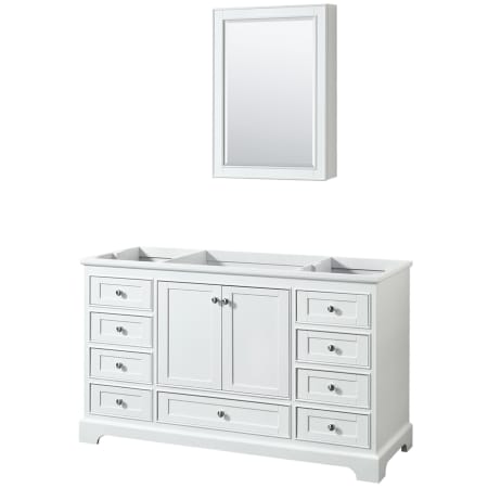 A large image of the Wyndham Collection WCS202060SCXSXXMED White / Polished Chrome Hardware