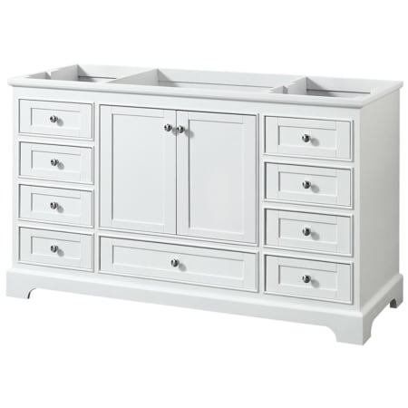 A large image of the Wyndham Collection WCS202060SCXSXXMXX White / Polished Chrome Hardware