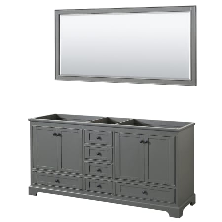A large image of the Wyndham Collection WCS202072DCXSXXM70 Dark Gray / Matte Black Hardware