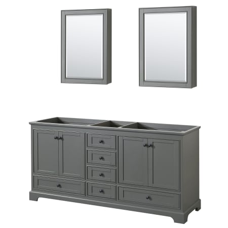 A large image of the Wyndham Collection WCS202072DCXSXXMED Dark Gray / Matte Black Hardware
