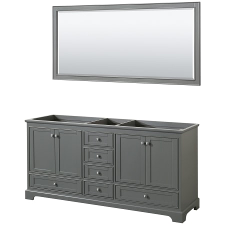 A large image of the Wyndham Collection WCS202072DCXSXXM70 Dark Gray / Polished Chrome Hardware