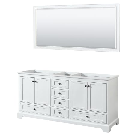 A large image of the Wyndham Collection WCS202072DCXSXXM70 White / Matte Black Hardware