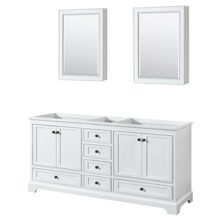 A large image of the Wyndham Collection WCS202072DCXSXXMED White / Matte Black Hardware