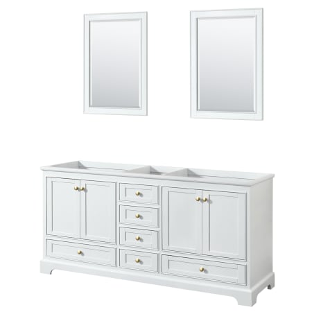 A large image of the Wyndham Collection WCS202072DCXSXXM24 White / Brushed Gold Hardware
