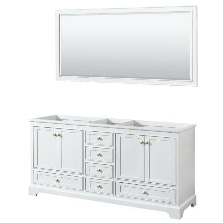 A large image of the Wyndham Collection WCS202072DCXSXXM70 White / Brushed Gold Hardware