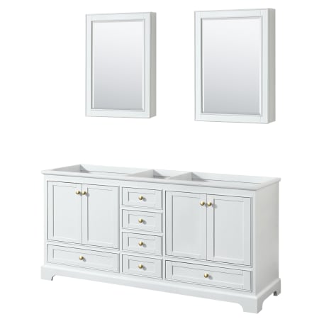 A large image of the Wyndham Collection WCS202072DCXSXXMED White / Brushed Gold Hardware