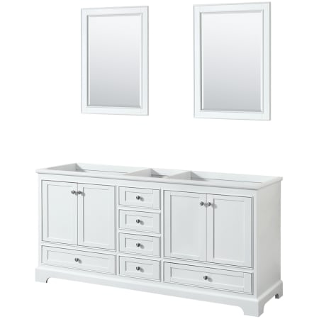 A large image of the Wyndham Collection WCS202072DCXSXXM24 White / Polished Chrome Hardware