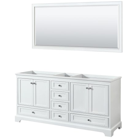A large image of the Wyndham Collection WCS202072DCXSXXM70 White / Polished Chrome Hardware