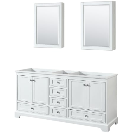 A large image of the Wyndham Collection WCS202072DCXSXXMED White / Polished Chrome Hardware