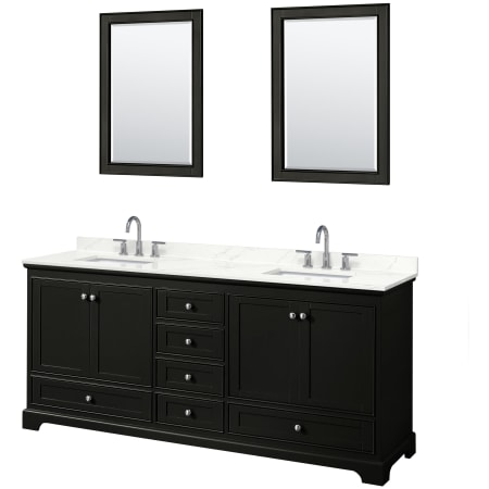 A large image of the Wyndham Collection WCS202080D-QTZ-US3M24 Dark Espresso / Giotto Quartz Top / Polished Chrome Hardware