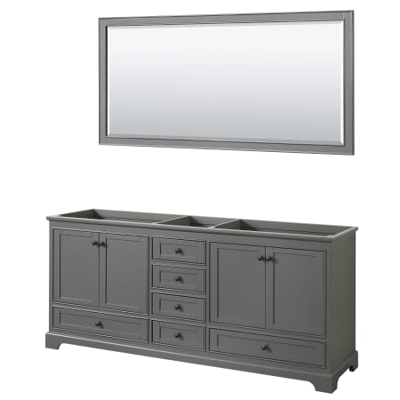 A large image of the Wyndham Collection WCS202080DCXSXXM70 Dark Gray / Matte Black Hardware