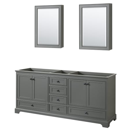 A large image of the Wyndham Collection WCS202080DCXSXXMED Dark Gray / Matte Black Hardware