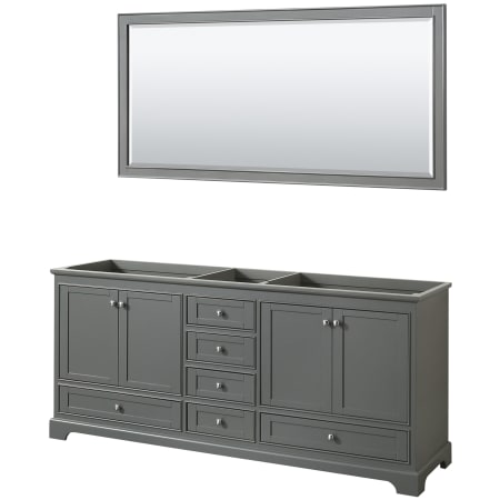 A large image of the Wyndham Collection WCS202080DCXSXXM70 Dark Gray / Polished Chrome Hardware