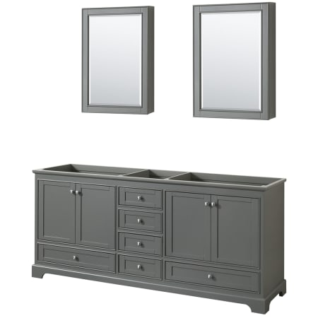 A large image of the Wyndham Collection WCS202080DCXSXXMED Dark Gray / Polished Chrome Hardware