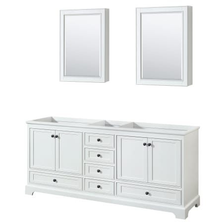 A large image of the Wyndham Collection WCS202080DCXSXXMED White / Matte Black Hardware