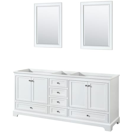 A large image of the Wyndham Collection WCS202080DCXSXXM24 White / Polished Chrome Hardware