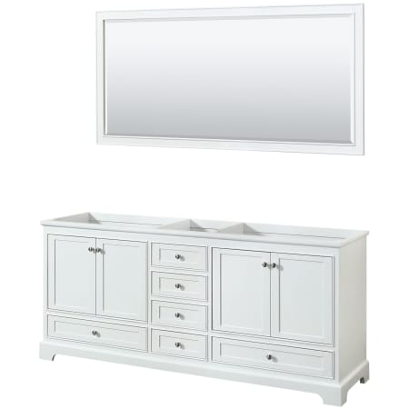 A large image of the Wyndham Collection WCS202080DCXSXXM70 White / Polished Chrome Hardware