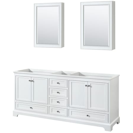 A large image of the Wyndham Collection WCS202080DCXSXXMED White / Polished Chrome Hardware